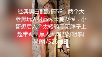 经典黑白配激情5P，两个大老黑玩弄极品大长腿女模，小哥想后入个太矮骑黑哥脖子上超带劲，黑人大鸡巴好粗暴[MP4/526MB]